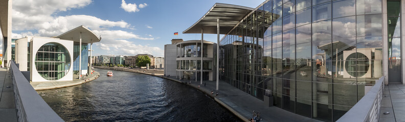 Fototapeta na wymiar berlin spree river bundestag buildings high resolution panorama