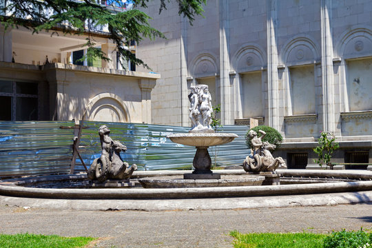 Fountain with mollusks and cherubim. Batumi is called the city of love