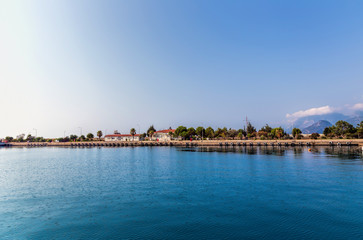 Kemer seaside. View of Mediterranean coast Antalya, Turkey