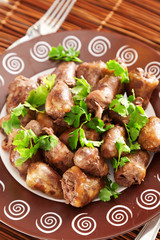 Duck Hearts in butter