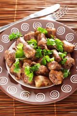 Duck Hearts in butter