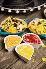 Nachos with melted cheese