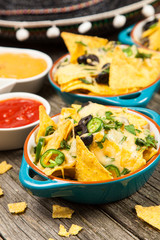 Nachos with melted cheese