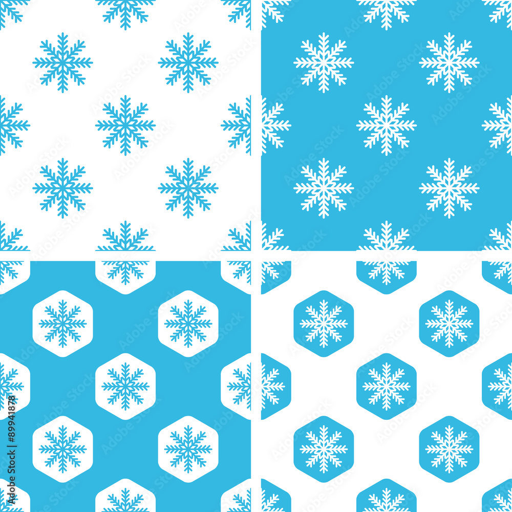Poster snowflake patterns set