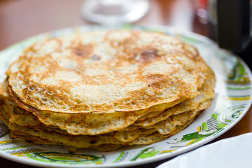 Russian pancakes on a plate