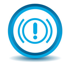 Alert sign icon, blue, 3D