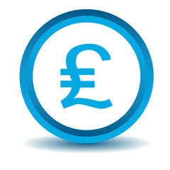 Pound sterling icon, blue, 3D