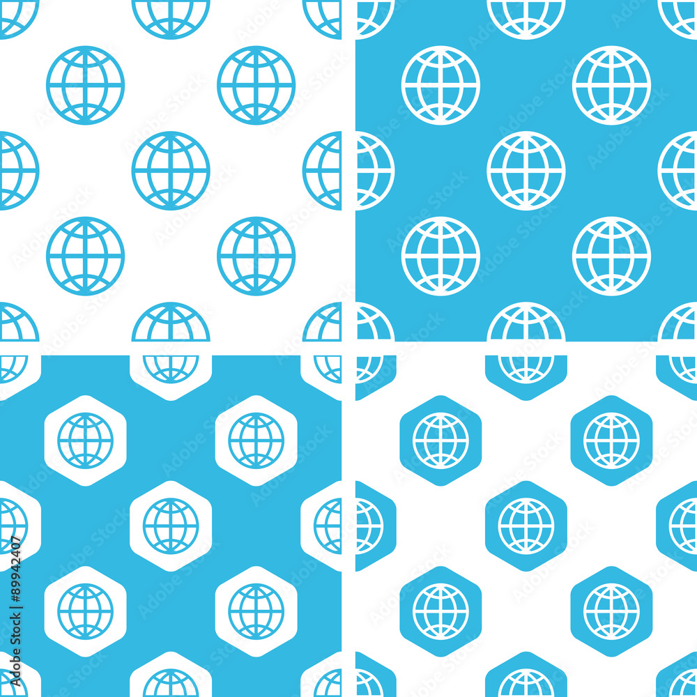 Poster globe patterns set
