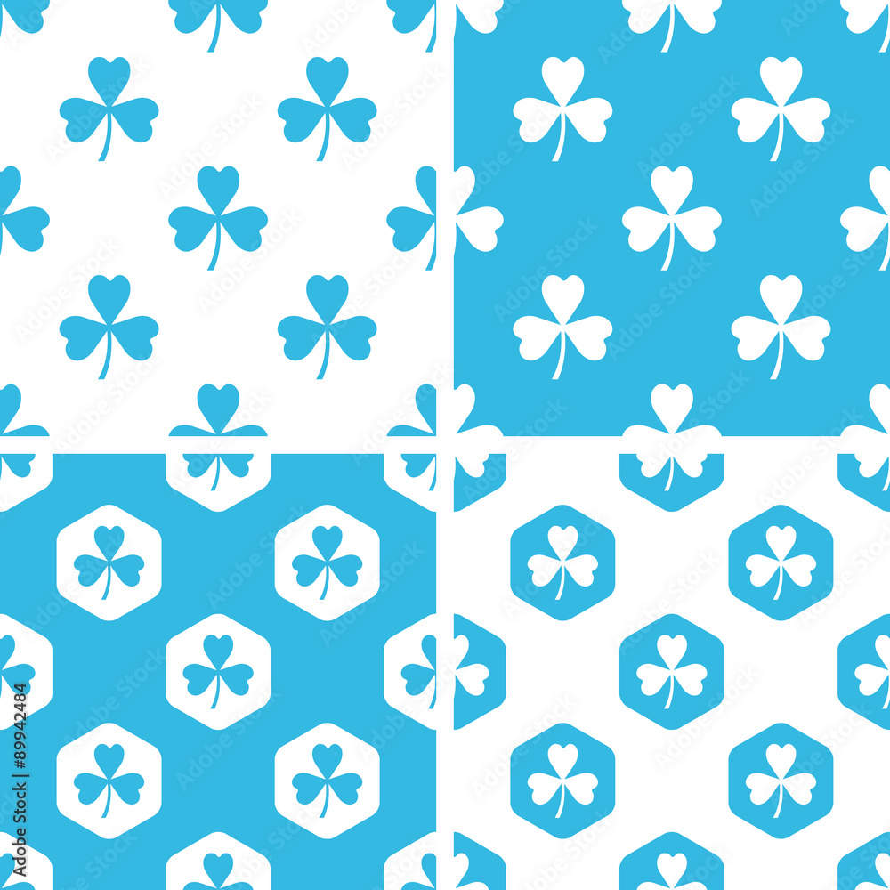 Poster clover patterns set