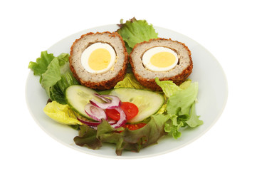 Scotch egg and salad