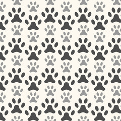 Fototapeta na wymiar Seamless animal pattern of paw footprint