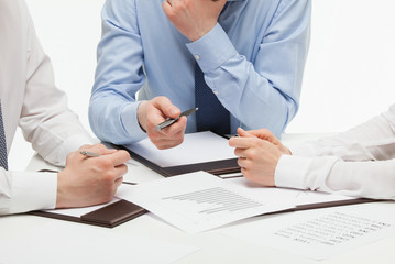 Business people discussing a new project