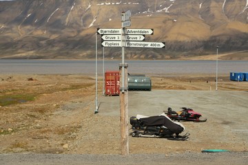 Spitzbergen, Svalbard, Norwegen, Wegweiser