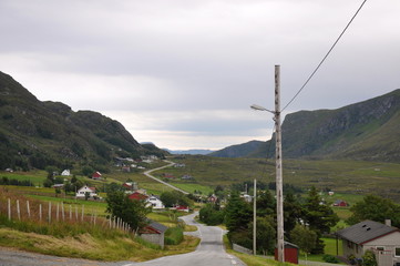 Norwegen Dorf auf Vagsöy Kvalheim