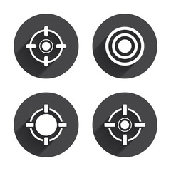 Crosshair icons. Target aim signs symbols.