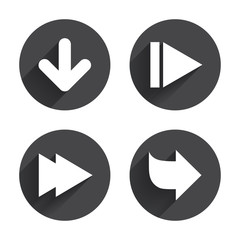 Arrow icons. Next navigation signs symbols.