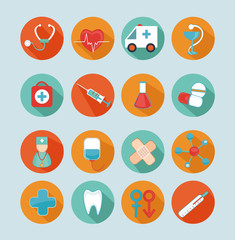 Set medical flat icons.