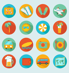 Travel mobile UI applications graphic user interface flat icons set.Vector.