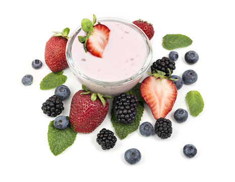 Yogurt with different berries