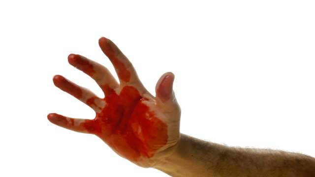 Bloody hand appear grab long