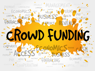 CROWD FUNDING word cloud, business concept