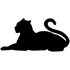 Fototapeta premium Vector silhouette of a black panther