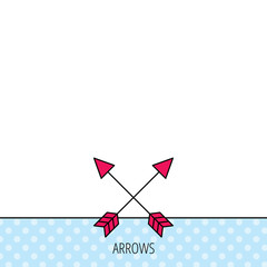 Bow arrows icon. Hunting sport equipment sign.