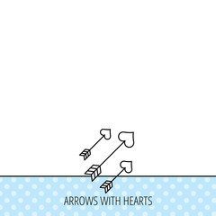 Love arrows icon. Amour equipment sign.