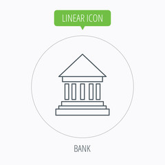 Bank icon. Court house sign.