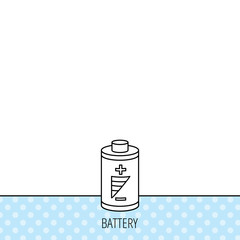 Battery icon. Electrical power sign.