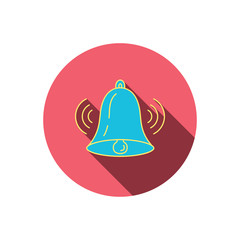 Ringing bell icon. Sound handbell sign.