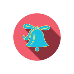 Ringing bell icon. Sound handbell sign.