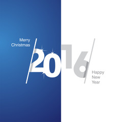 2016 Happy New Year blue white gray background