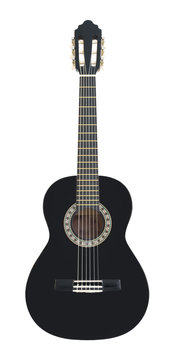 Classical Acoustic Guitar Isolated on a White Background
