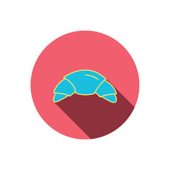 Croissant icon. Bread bun sign.
