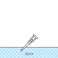 Crutch icon. Orthopedic therapy sign.
