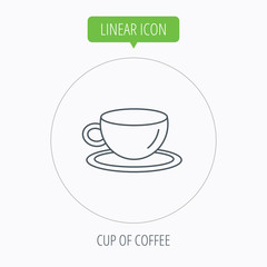 Coffee cup icon. Tea or hot drink sign.