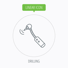 Drilling tool icon. Dental oral bur sign.