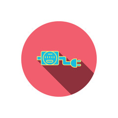 Electric counter icon. Electricity with plug.