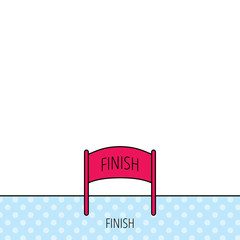 Finish banner icon. Marathon checkpoint sign.