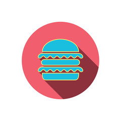 Hamburger icon. Fast food sign.