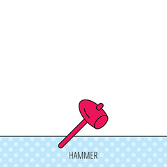 Hammer icon. Repair or fix sign.