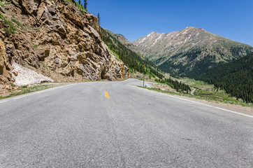 Mountain Road and Clear Sky