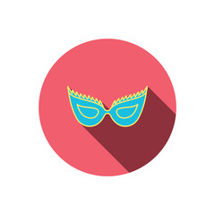 Festive mask icon. Masquerade carnival sign.