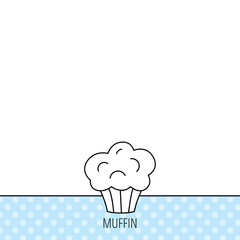 Muffin icon. Cupcake dessert sign.