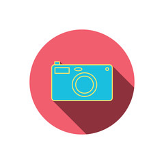 Photo camera icon. Photographer equipment sign.