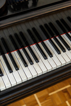 Black Piano with White Keys
