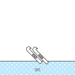 Skiing icon. Skis sign.