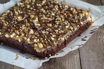 Chocolate pie with nuts