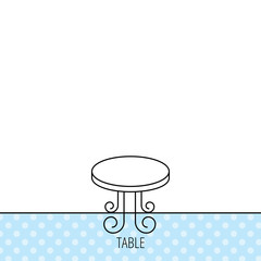 Vintage table icon. Furniture desk sign.